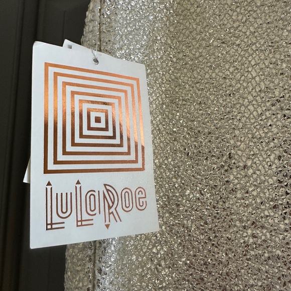 LuLaRoe Shimmering Silver Pencil Skirt - Picture 3 of 4